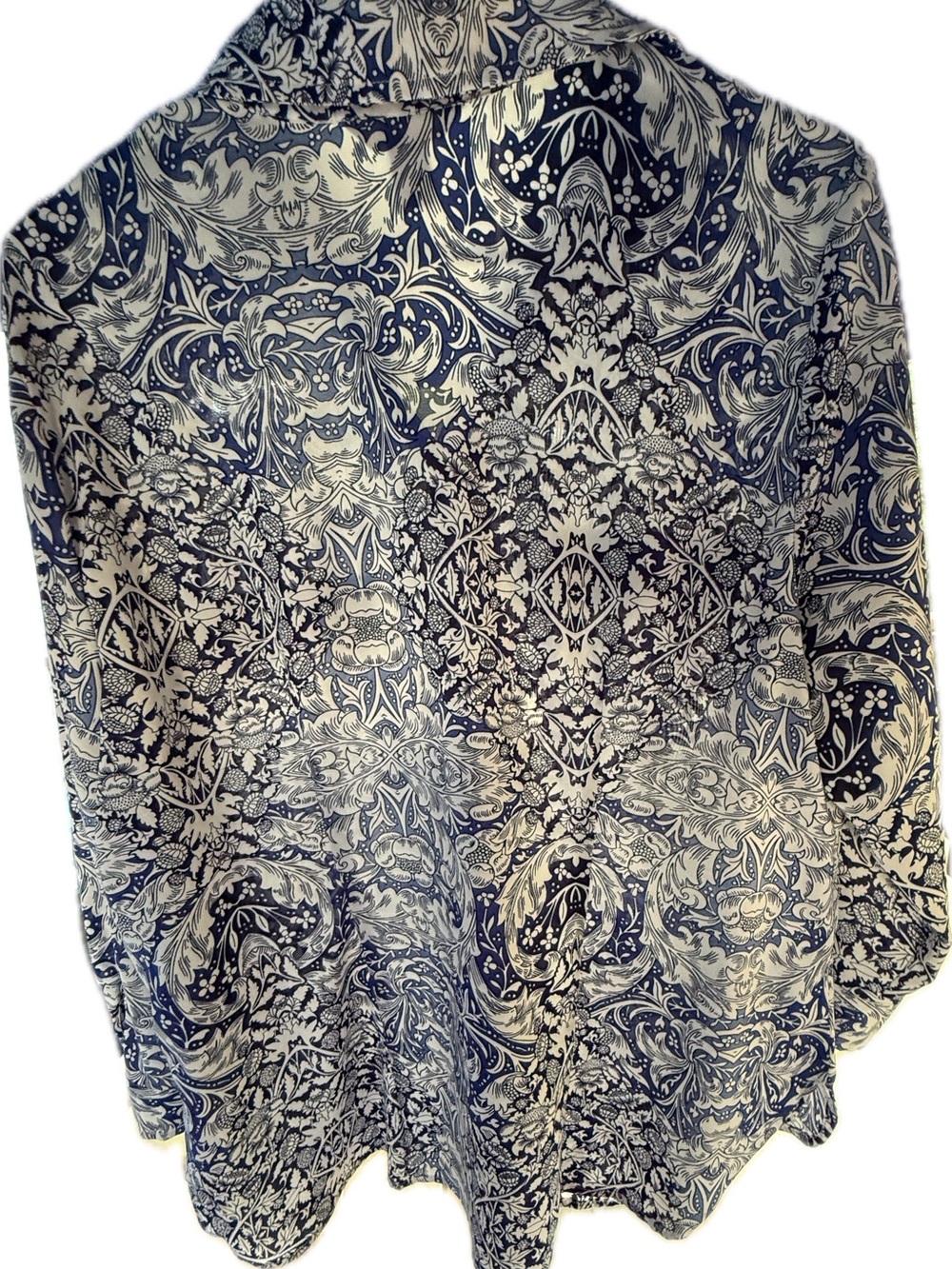 White Stag Blue and White Paisley Floral Blouse - Picture 2 of 8
